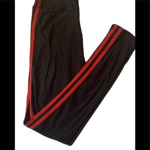 New Black With Red Stripes Buttery Soft Leggings